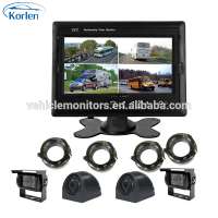 7 inch split screen monitor with 4 cameras for truck bus vehicle cargo rear view system